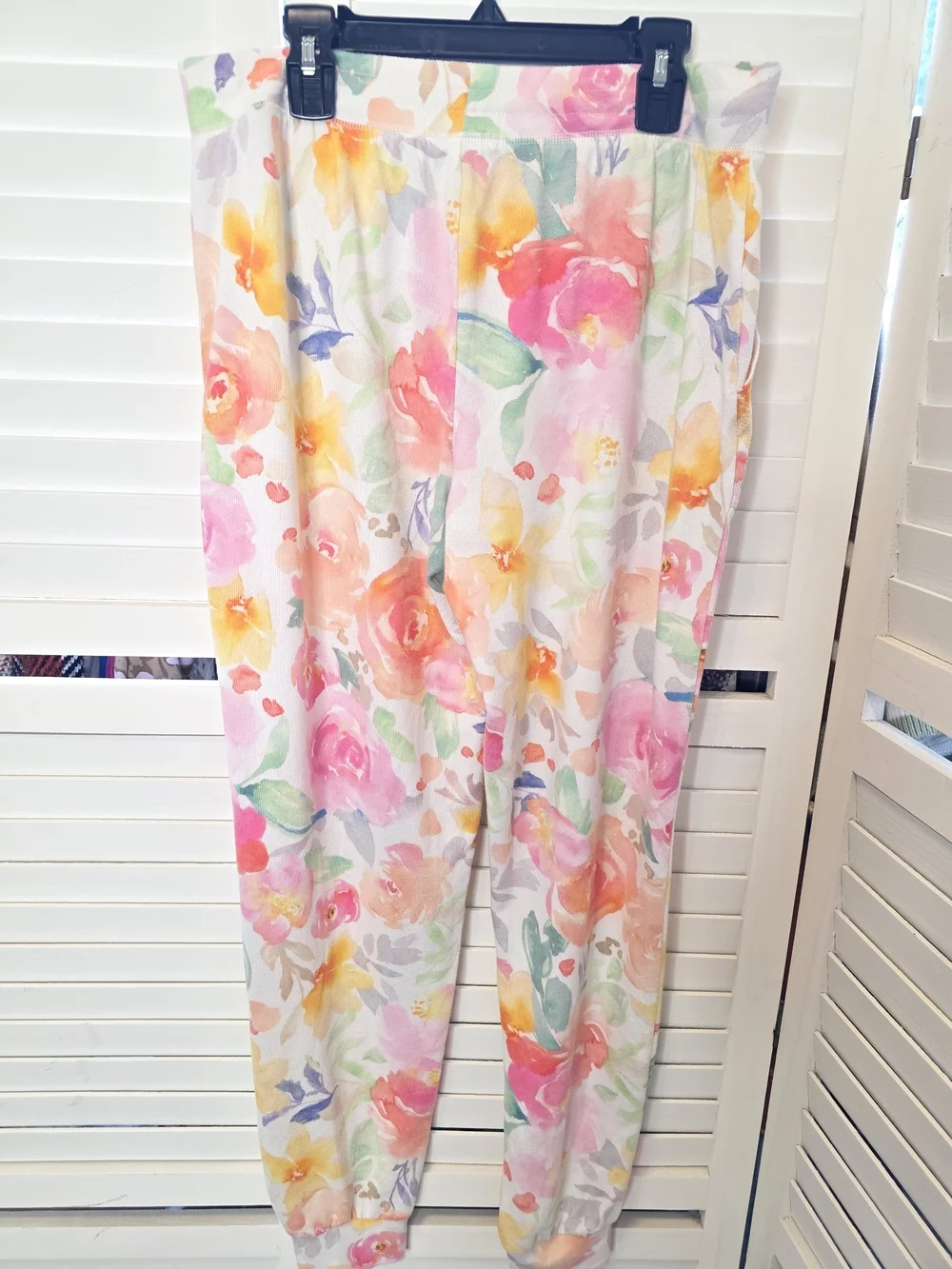 P.J. Salvage Pastel Watercolor Lounge Pants MED WAIST 15 FLAT PLUS STRETCH 1483